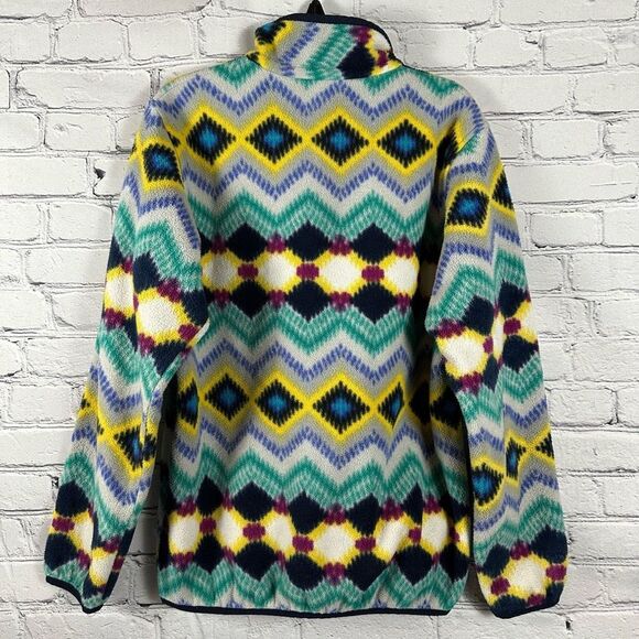 Patagonia Synchilla T-Snap Pullover Timber Twist Aztec Print Lightweight Navy S - Picture 4 of 7